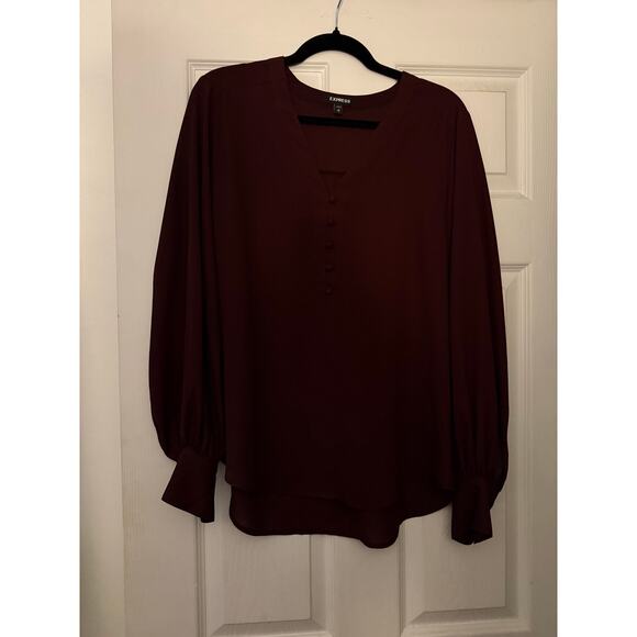 Express Tops - Maroon Top By Express Size Medium